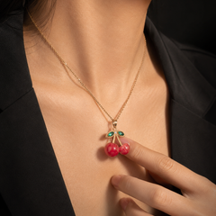 Cherry Bliss Necklace | Gold-Plated Stainless Steel – KZ8812327