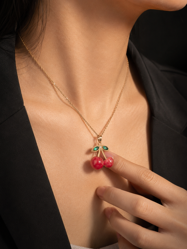 Cherry Bliss Necklace | Gold-Plated Stainless Steel – KZ8812327