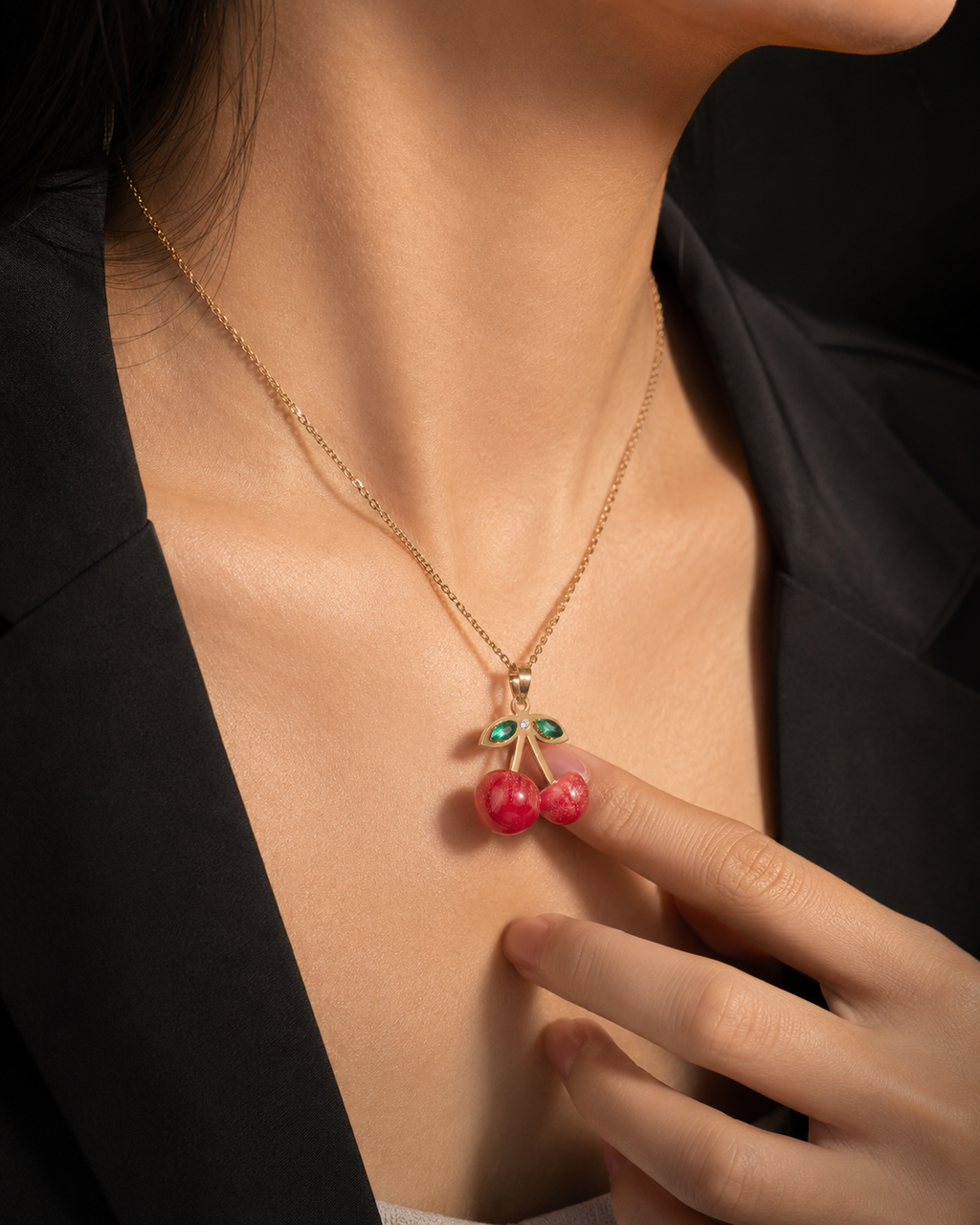 Cherry Bliss Necklace | Gold-Plated Stainless Steel – KZ8812327