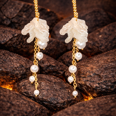 Ivory Leaf Drop Earrings | Gold-Plated Stainless Steel– KZ8812314