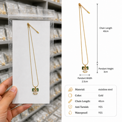 Golden Bow Charm Necklace | Gold-Plated Stainless Steel – KZ88123210