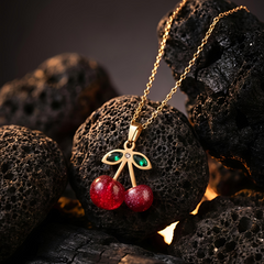 Cherry Bliss Necklace | Gold-Plated Stainless Steel – KZ8812327