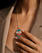 Picasso Style Face Art Necklace | Gold-Plated Stainless Steel– KZ8812328