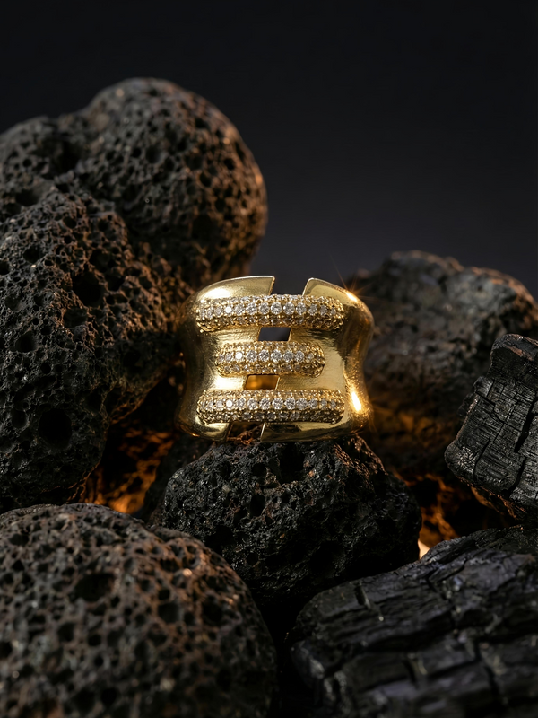Triple Luxe Ring | Adjustable Gold-Plated Stainless Steel–KZ8812396
