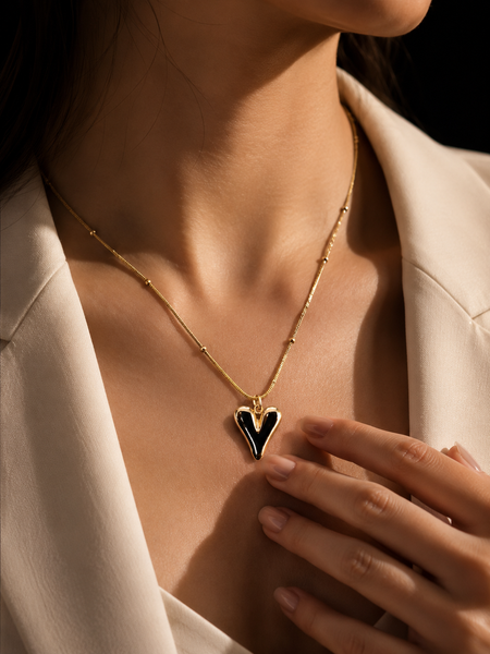 Golden Melted Heart Pendant | Gold-Plated Stainless Steel– KZ8812352