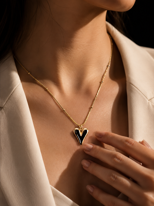 Golden Melted Heart Pendant | Gold-Plated Stainless Steel– KZ8812352