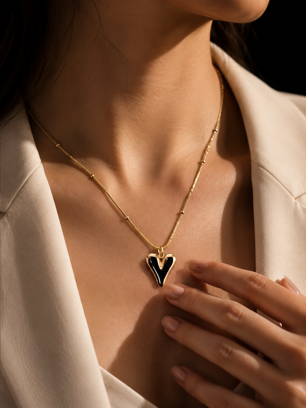 Golden Melted Heart Pendant | Gold-Plated Stainless Steel– KZ8812352
