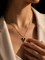Golden Melted Heart Pendant | Gold-Plated Stainless Steel– KZ8812352