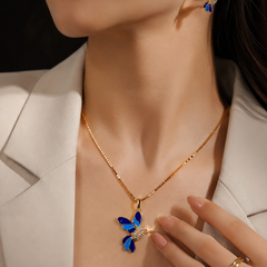 Blue Aurora Bird Jewelry Set | Gold-Plated Stainless Steel– KZ8812347