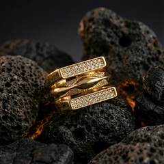 Trinity Grace Ring | Adjustable Gold-Plated Stainless Steel–KZ88123102