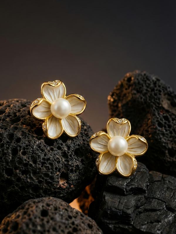 Golden Flower Pearlette | Gold-Plated Stainless Steel – KZ8812333