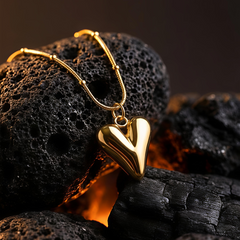 Golden Melted Heart Pendant | Gold-Plated Stainless Steel– KZ8812352