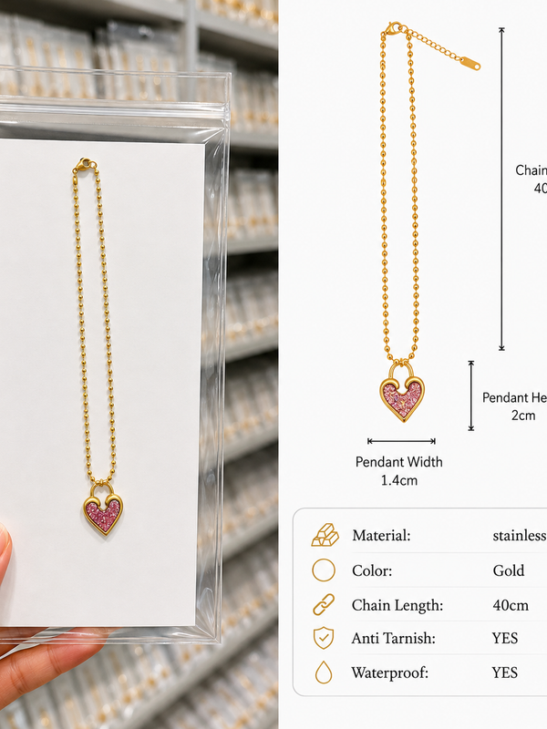 Eternal Love Necklace | 18k Gold-Plated Stainless Steel Anti-Tarnish Waterproof Daily Wear Jewellery For Women – KZ88123213