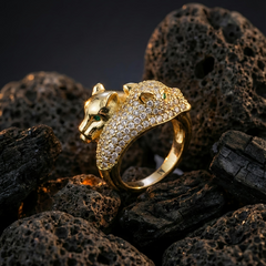 Panther Power Ring | Adjustable Gold-Plated Stainless Steel–KZ8812397