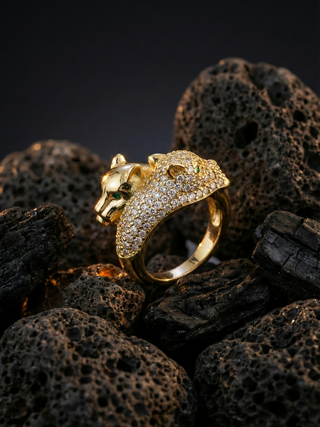 Panther Power Ring | Adjustable Gold-Plated Stainless Steel–KZ8812397