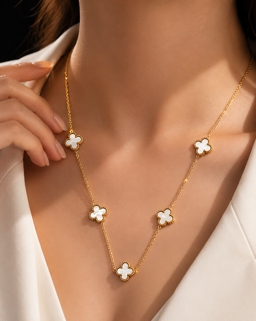 Double Sided Lucky Clover | Gold-Plated Stainless Steel – KZ8812304