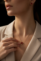 Clover Pendant & Studs Jewelry Set | Gold-Plated Stainless Steel  – KZ8812321