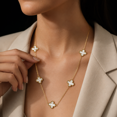 Double Sided Lucky Clover | Gold-Plated Stainless Steel – KZ8812304