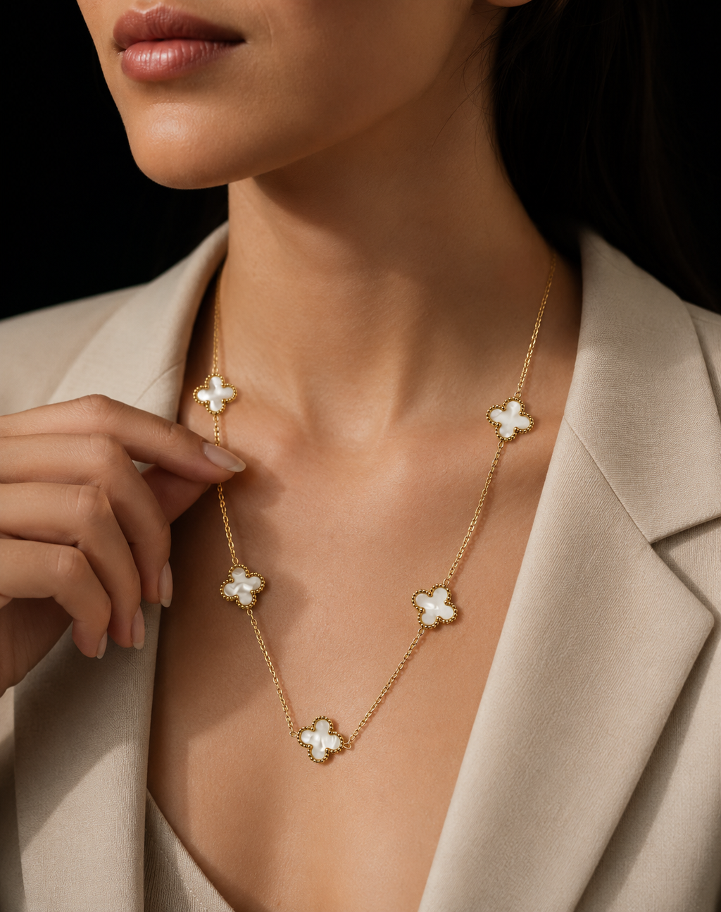 Double Sided Lucky Clover | Gold-Plated Stainless Steel – KZ8812304