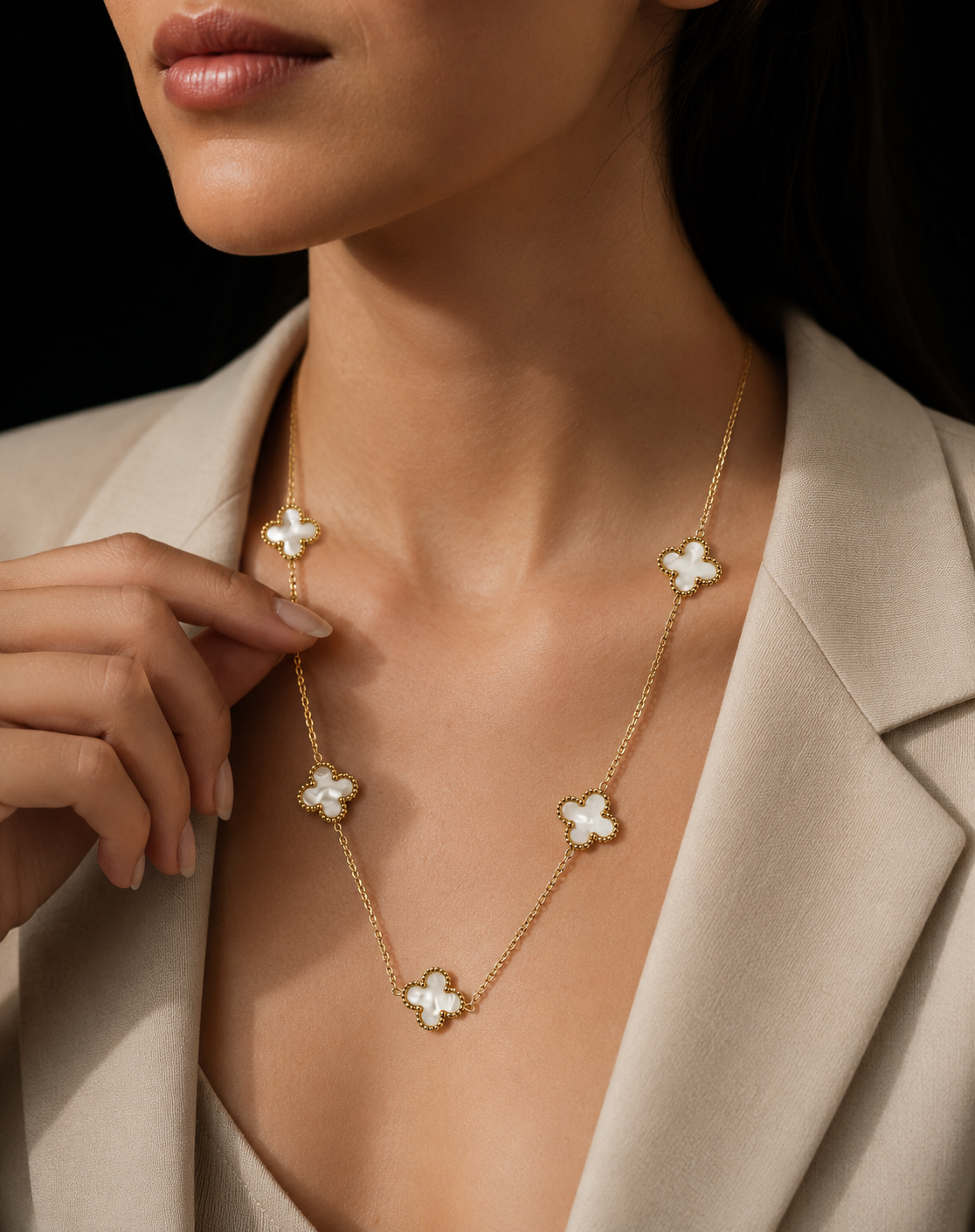 Double Sided Lucky Clover | Gold-Plated Stainless Steel – KZ8812304
