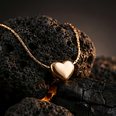 Minimal Heart Necklace | Gold-Plated Stainless Steel- KZ8812307