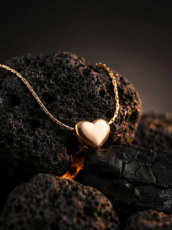 Minimal Heart Necklace | Gold-Plated Stainless Steel- KZ8812307