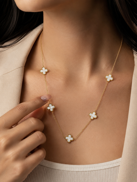 Double Sided Lucky Clover | Gold-Plated Stainless Steel – KZ8812304