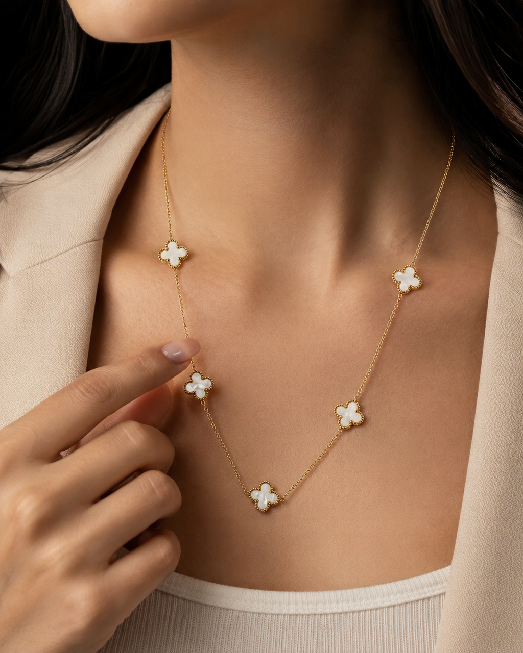 Double Sided Lucky Clover | Gold-Plated Stainless Steel – KZ8812304