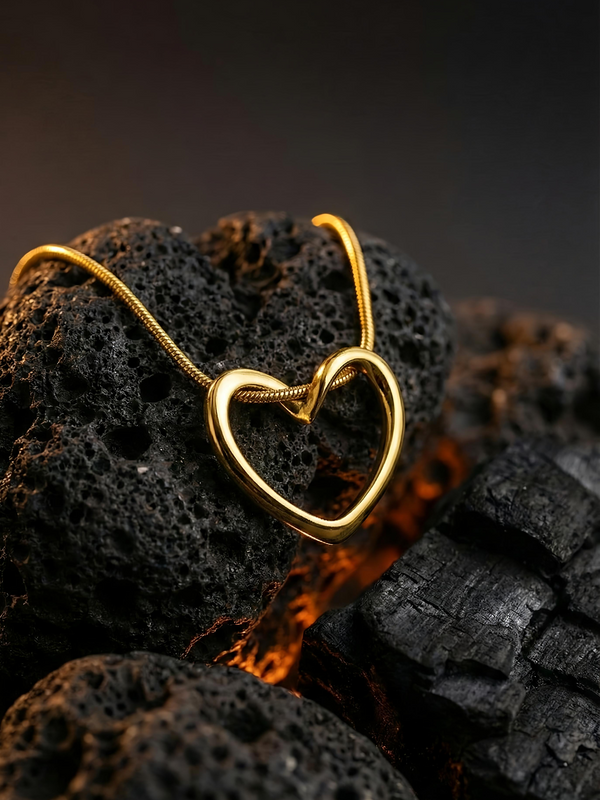 Golden Eternal Heart Necklace | Gold-Plated Stainless Steel – KZ8812351
