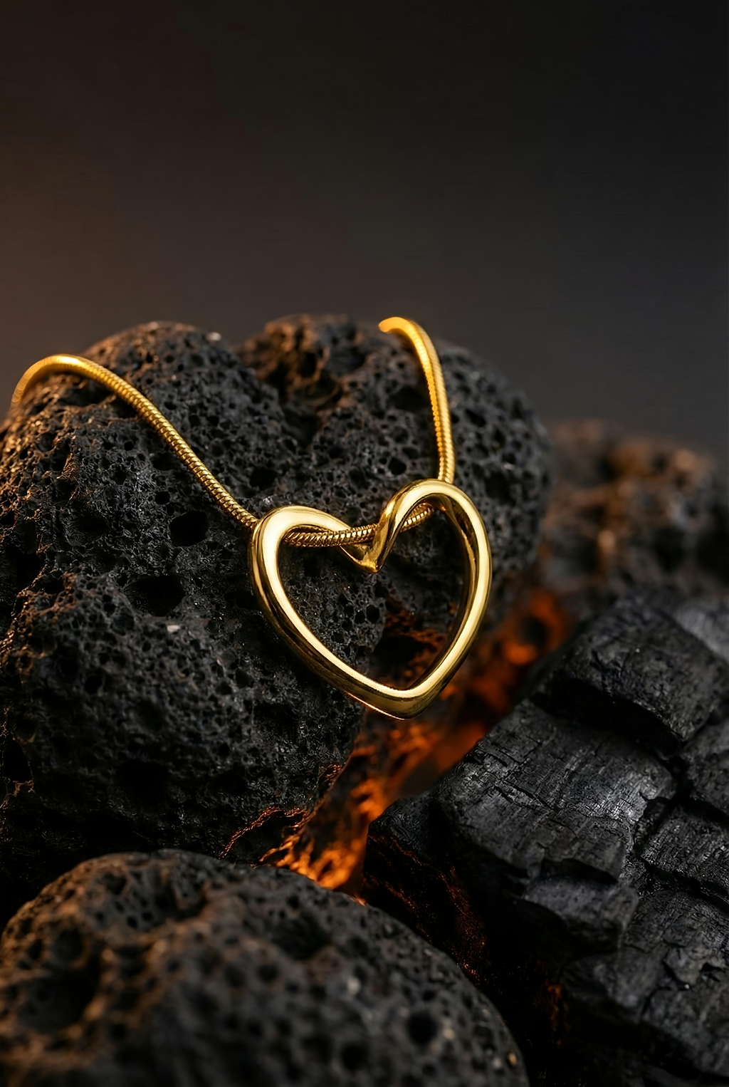 Golden Eternal Heart Necklace | Gold-Plated Stainless Steel – KZ8812351