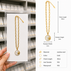 Solaris Coin Necklace | Gold-Plated Stainless Steel – KZ88123217
