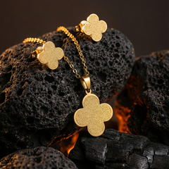 Golden Clover Sparkle Jewelry Set | Gold-Plated Stainless Steel – KZ8812350