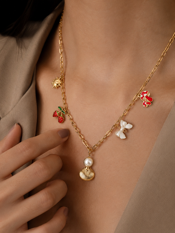 Coastal Cuties Charm Necklace | Gold-Plated Stainless Steel– KZ8812325