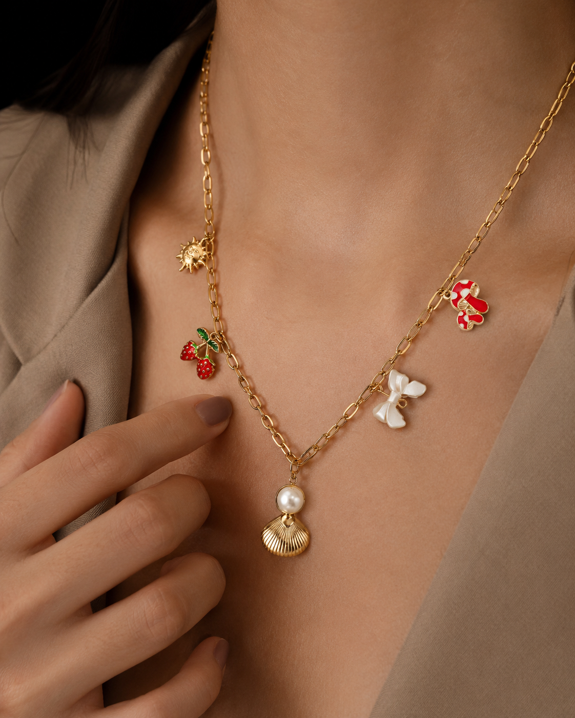Coastal Cuties Charm Necklace | Gold-Plated Stainless Steel– KZ8812325