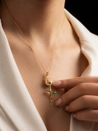 Golden Rose Bud Necklace | Gold-Plated Stainless Steel – KZ8812302