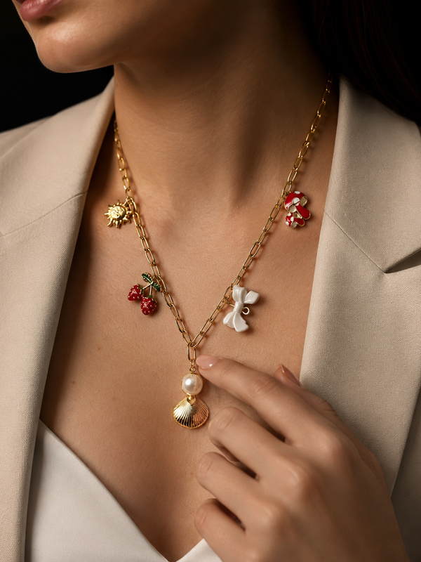 Coastal Cuties Charm Necklace | Gold-Plated Stainless Steel– KZ8812325
