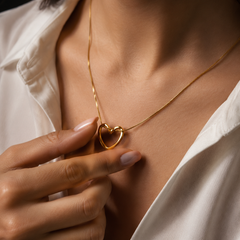 Golden Eternal Heart Necklace | Gold-Plated Stainless Steel – KZ8812351