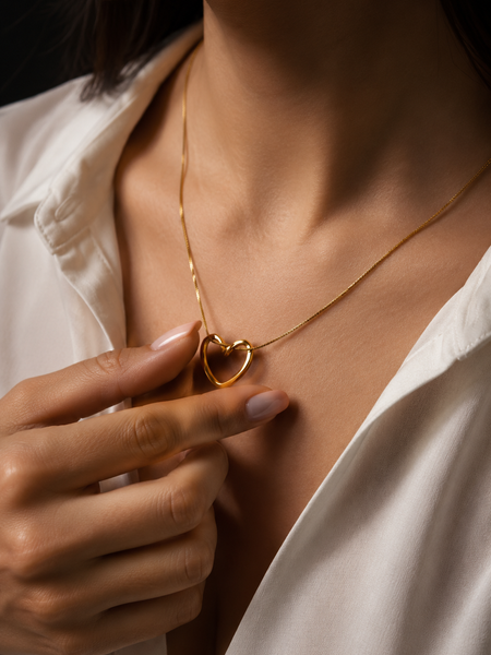 Golden Eternal Heart Necklace | Gold-Plated Stainless Steel – KZ8812351