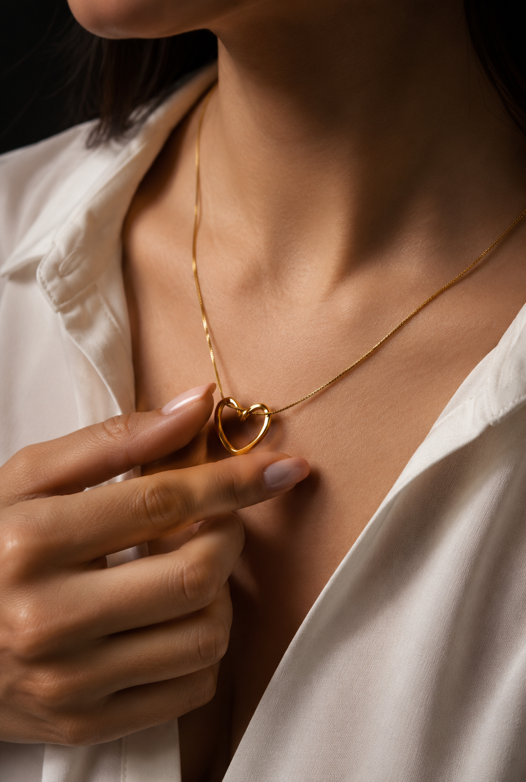 Golden Eternal Heart Necklace | Gold-Plated Stainless Steel – KZ8812351