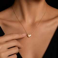 Minimal Heart Necklace | Gold-Plated Stainless Steel- KZ8812307