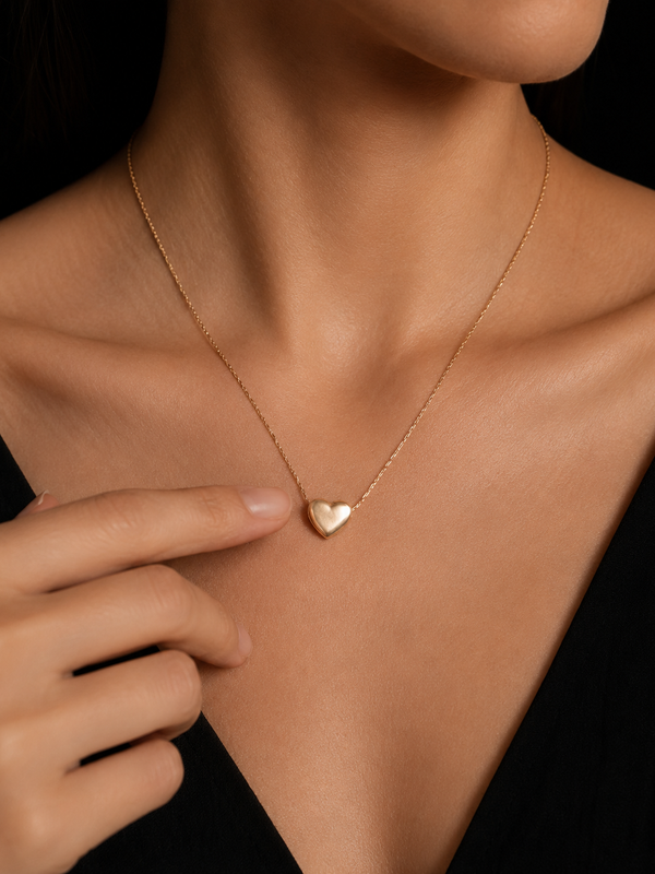 Minimal Heart Necklace | Gold-Plated Stainless Steel- KZ8812307