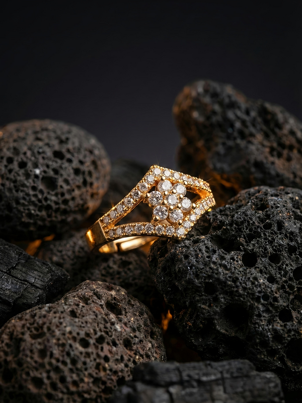 Proposal Glow Ring | Gold-Plated Brass Adjustable Ring –SCB8812382