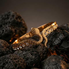 Crystal Cobra Elegance Kada | Gold-Plated Stainless Steel– KZ8812362
