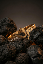 Crystal Cobra Elegance Kada | Gold-Plated Stainless Steel– KZ8812362