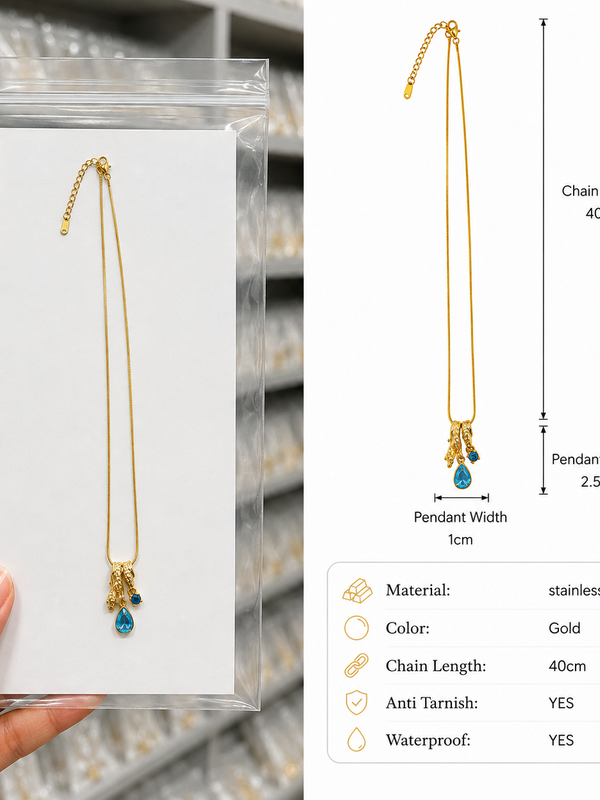Guardian Eye Necklace | Gold-Plated Stainless Steel – KZ88123215
