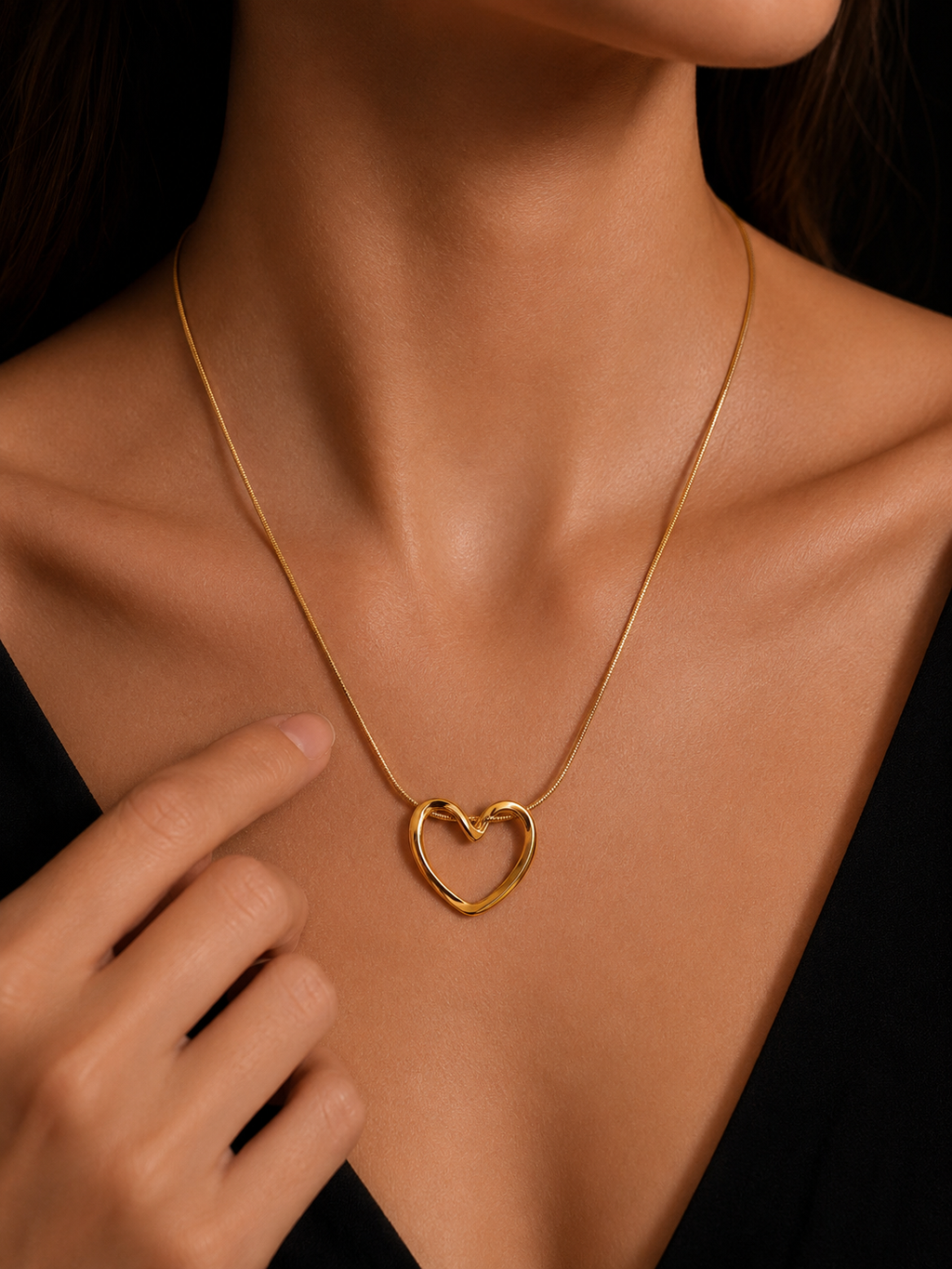 Golden Eternal Heart Necklace | Gold-Plated Stainless Steel – KZ8812351