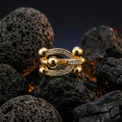 Royal Crest Ring | Adjustable Gold-Plated Stainless Steel–KZ8812394