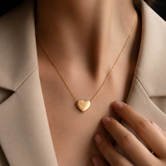 Minimal Heart Necklace | Gold-Plated Stainless Steel- KZ8812307