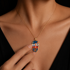 Picasso Style Face Art Necklace | Gold-Plated Stainless Steel– KZ8812328