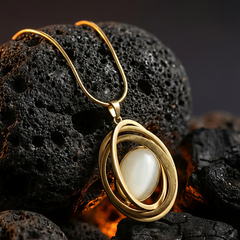 Crown Orbit Prestige Necklace | Gold-Plated Stainless Steel  – KZ8812348